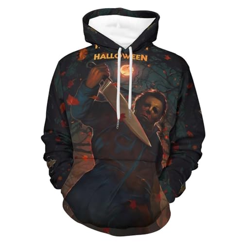 ZHANGXM Men's Pullover Sweatershirt Halloween Michael Myers Autumn Soft Loose for Womens Long Sleeved Casual Sweater