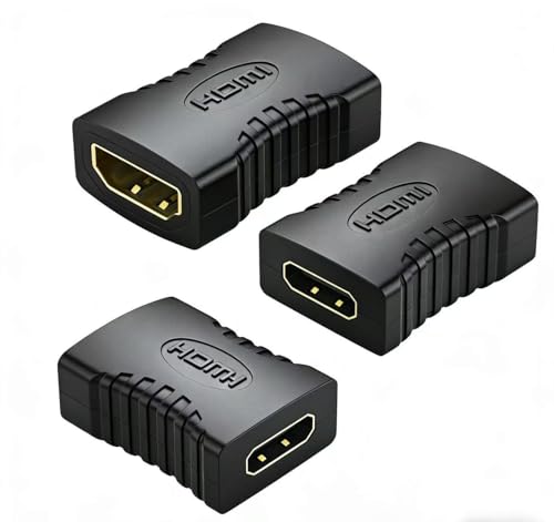 Adaptador HDMI 4K a HDMI, 3 unidades hembra a hembra, adaptador de extensión HDMI para extender 2 cables cortos, compatible con 8K @60Hz / 4K @120Hz 120UHD, 3D, HDR, ARC compatible con laptop, PC