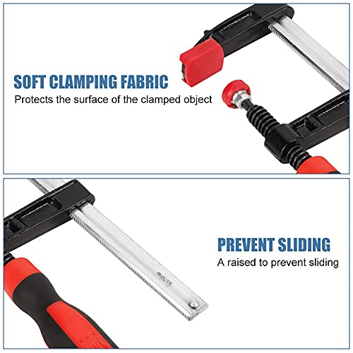 4 Pack Steel Bar Clamp Set, Clutch Style Bar Clamp Set Parallel Clamp Set, Woodworking Clamps Set F Bar Clamp Set Heavy Duty Mini Bar Clips Lever Clamps For Woodworking 6-Inch, 300 Lbs Load Limit #TOP2