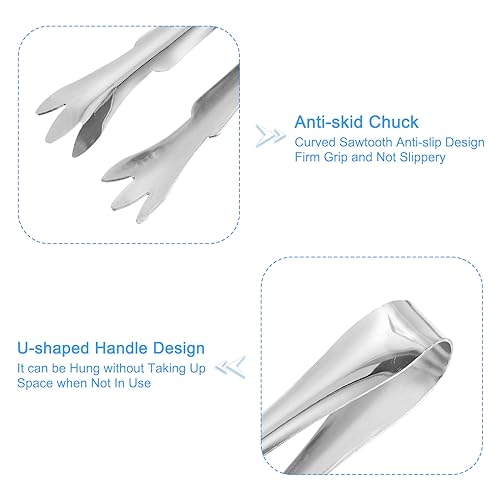 uxcell Serving Tongs, 2pcs 4 Inch, Stainless Steel Ice Tongs, Mini Sugar Tongs for Appetizers Charcuterie, Dessert, Tea Party - Image 4