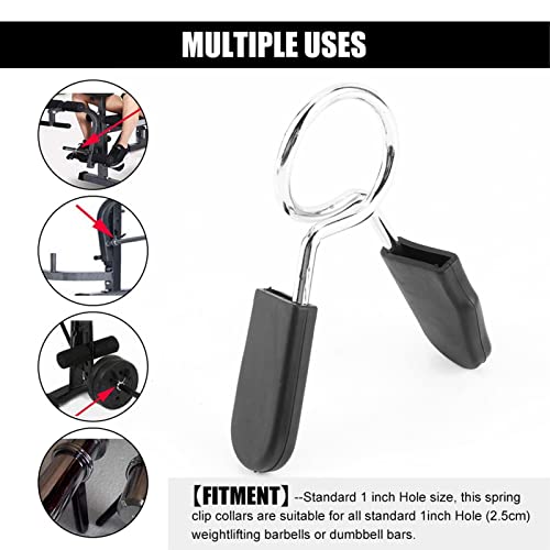 Gavigain 2 Pcs Spring Collar Clips,Standard 25mm Barbell Dumbbell Lock Clamp Spring Collar Clip Yoga Training
