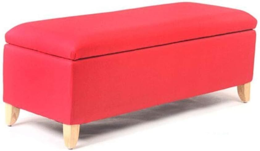 Repose-pieds coffre rouge 60 cm pour sublimer le confort de votre salon moderne
