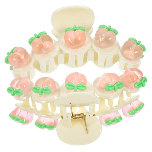 DRESSOOS 2個 ヘアピン クリアヘアクリップ 暖かい色のヘアクリップ 爪クリップ ピンク hair clip hair pin バスヘアクロークリップ お風呂用ヘアクリップ 樹脂 白い