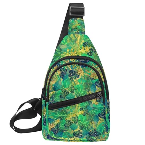 Sac à bandoulière motif feuilles tropicales pour garder vos mains libres en voyage