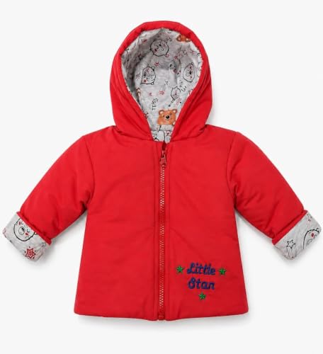 Image of Appukids Full Sleeves Animals Printed Reversible Jacket for Baby Boys Girls Cotton 2 In 1 winter Jacket