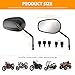 8mm 10mm Motorcycle Oval Rear View Mirrors Compatible with Cruiser Chopper Street Bike Standard Bike(Black#1)
