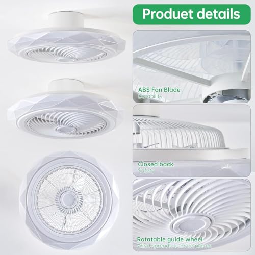 Image of CITRA Metal 500 MM Hexa Mesh Ceiling Light with Fan LED Chandelier - Warm White