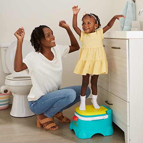 Sesame Street Elmo Hooray! 3-In-1 Potty Chair, Toilet Trainer, And Step Stool, Pretend Flush Handle, Gender Neutral Toddler Potty For Boys & Girls - Blue #TOP7