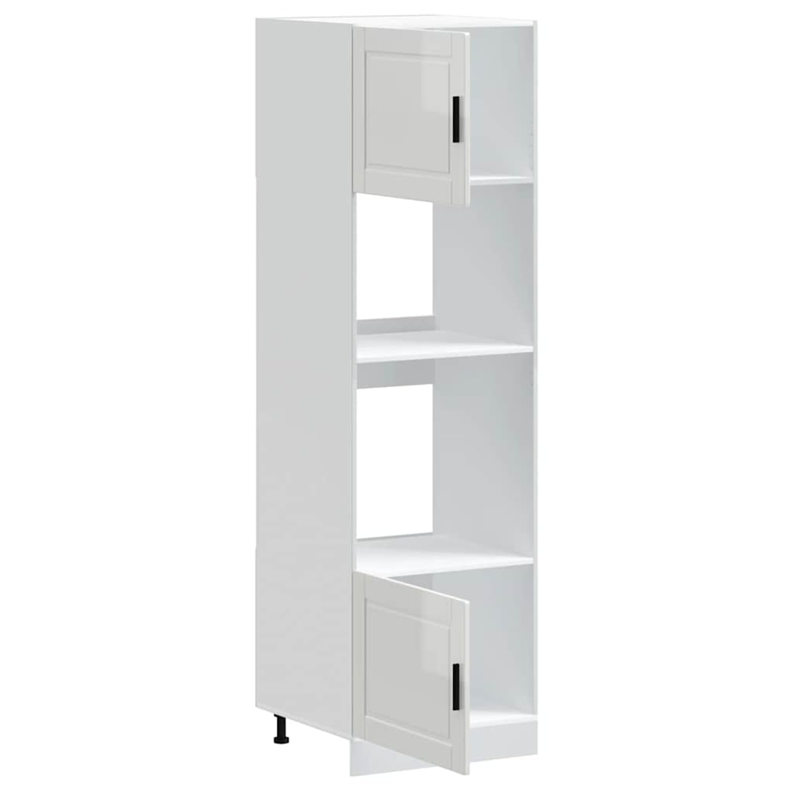 Homgoday Herdumbauschr?nke 2 STK. Porto Hochglanz-Wei? Holzwerkstoff Schrank Model3315053