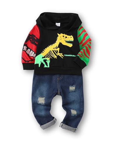 Image of XUANHAO Toddler Boy Clothes Infant Baby Boy Outfits 12 18 24 Months 2T 3T 4T 5T Hoodie Jeans Pants Set Fall Winter Clothing