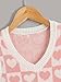Floerns Girls Heart Print Sleeveless Sweater Vest V Neck Knitwear Tank Top Pink Multi 11-12Y