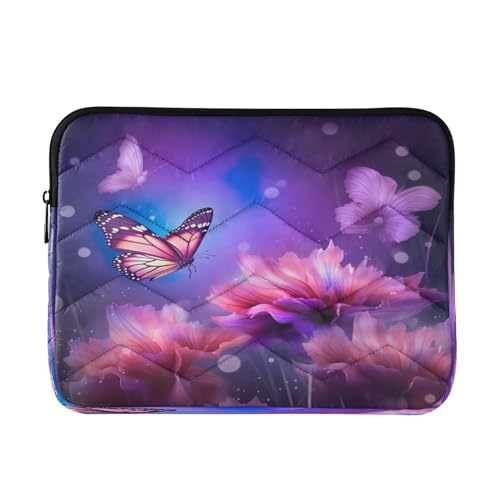 Funda para portátil con mariposas y flores para 13-14 pulgadas miniatura 1