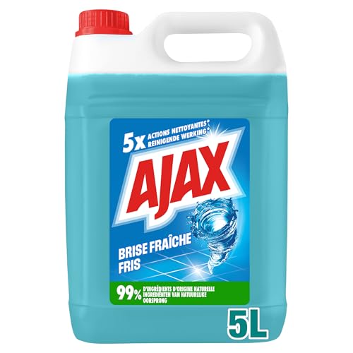 AJAX - Nettoyant Multi-Usage Ajax Brise Fraiche – 5x actions nettoyantes – élimine instantanément la saleté – dégraisse – redonne de l'éclat – désodorise – rafraîchit – efficace à l'eau froide 5L