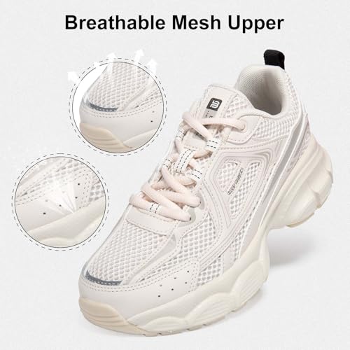 Image of BAASPLOA Women's Chunky Fashion Sneakers Casual Sports Shoes Mesh Breathable Athletic Gym Workout Tennis Shoe Platform Thick Walking Shoes