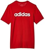 Regulär geschnitten adidas Kinder Kinder T-Shirt Essentials Linear Logo T-Shirt, Scarle/White, 176, FS9587
