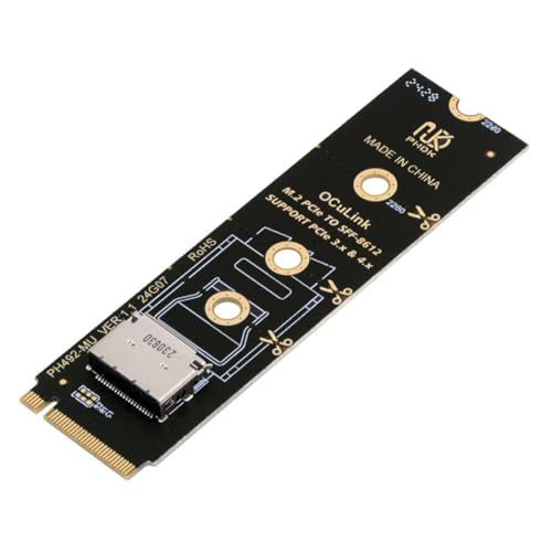 ChenYang Oculink SFF-8612 to PCI-E 4.0 NVME M.2 M-Key Host Adapter Support 2230/2242/2260/2280 for U.2 SSD & eGPU