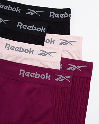 Reebok Boyshort Underwear for Women - 6 Pack Seamless Boy Shorts Panties for Women (Sizes: S-XL, Extended Plus Size: 1X-3X)2