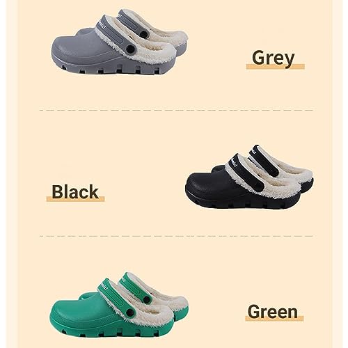 Garden Clogs Fuzzy for House : Women Men Warm Fur Lined Slippers for Winter Unisex Non-Slip Mules for Indoor Outdoor4