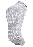 HEAT HOLDERS - Damen Kurz Unsichtbar Abs Thermo Sneaker Socken 37-42 eur (Light Grey Cream)