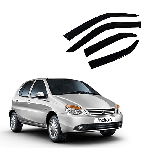 Image of Premium Non-Breakable Car Window Door Visor /Rain Guard /Wind Deflector Compatible for (Tata Indica)