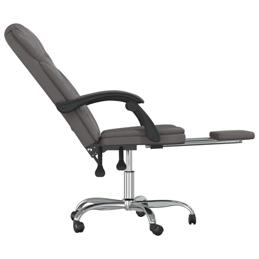 Silla de oficina con función reclinable, piel sintética, respaldo ajustable, altura y función giratoria de 360 grados, silla de escritorio con reposapiés y ruedas para oficina en casa