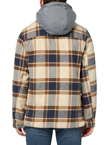 Image of Levi's mens Plaid Sherpa Lined Hooded Shirt Jacket (Regular & Big & Tall Sizes)