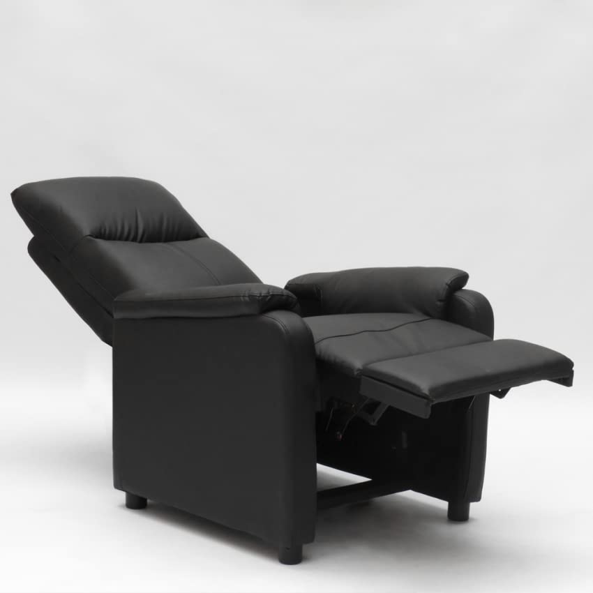 Produce Shop Poltrona Relax Reclinabile con Poggiapiedi in Similpelle Giulia - Nero