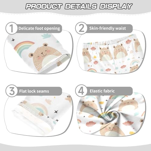 Rainbow Capybara Animals Girls Casual Leggings for Kids Printed Long Pant Bottoms Stretch and Soft3