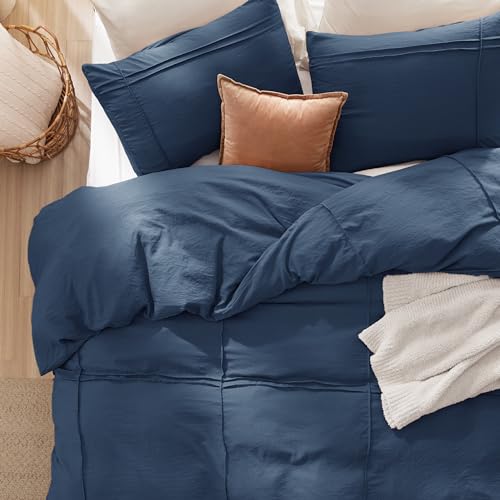 image for Bedsure Grid Boho Duvet Cover King Size - Shabby Chic Tufted Boho Bedd