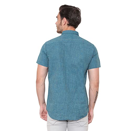 Image of LATEST CHIKAN Men's Cotton Blend Textured Half Sleeves Shirt