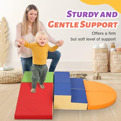 Todiby TB-HM-001 6-Piece Soft Pu Leather Toddlers Climbing Toys, Baby Foam Climbing Blocks thumb #1