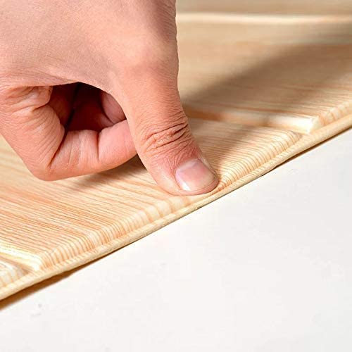 Image of KBR 3D Peel and Stick Wall Panels Stickers PE Foam Self-Adhesive Wallpaper DIY Waterproof Modern Style for Living Room, Wall Decoration (Wooden -Pack of 1)