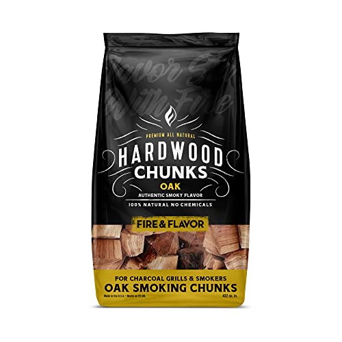 Fire & Flavor Oak Wood Chunks for Smoking and Grilling - All-Natural,...