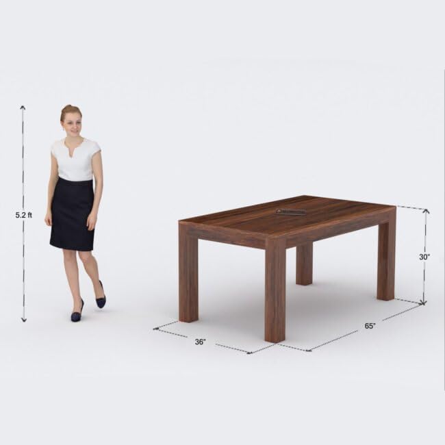 Image of DecorNation Blankenberge Solid Wooden 6 Seater Dining Table Set with Chairs | Cushioned Seating with Jute Fabric | Modern Dining Table Furniture for Home & Dining Room
