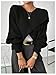 Verdusa Women's Lightweight Asymmetrical Wrap Fall Sweater Tops Old Money Puff Sleeve Cropped Sweaters Coat Black Medium