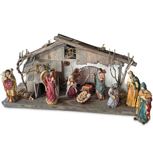 matches21 HOME & HOBBY XXL Weihnachtskrippe 60 cm mit Krippen-Figuren...