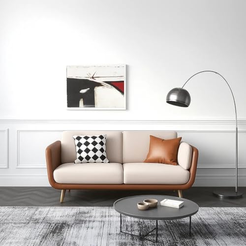 Image of Velvet Contemperory Sofa with Cushion Chaise Lounge Sectional Sofa Perfect for Living Room & Bedroom Guests Home & Office (Leather Brown & Beige, Two Seater)