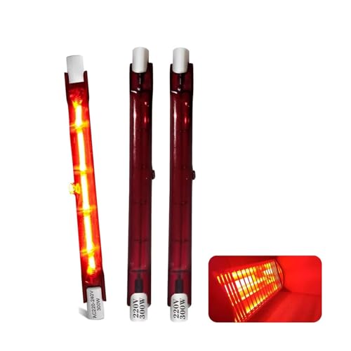 Ampoule Infrarouge 300W Dimmable, Ampoule Chauffante Infrarouge R7s 300W 118mm, 240V Lampe Halogène Chauffage Quartz 300LM, Tubes Rubis de Patio pour Chauffage Heatmaster U3, 10mm Ø, Paquet de 3 Ampoule Infrarouge 300W Dimmable, Ampoule Chauffante Infrarouge R7s 300W 118mm, 240V Lampe Halogène Chauffage Quartz 300LM, Tubes Rubis de Patio pour Chauffage Heatmaster U3, 10mm Ø, Paquet de 3