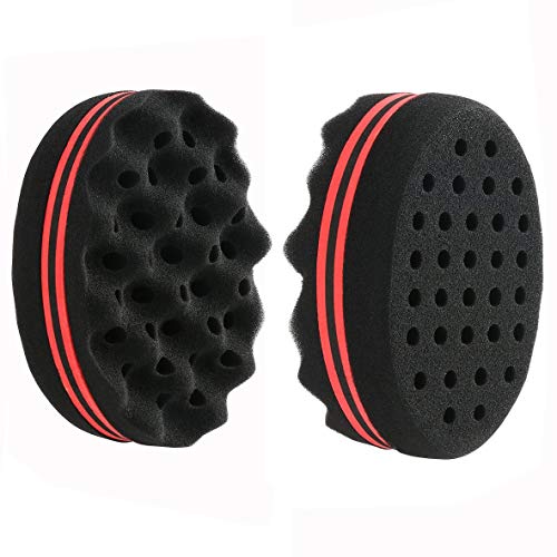 Jzhen Trous de barbier Brosse à Cheveux éponge Dreads Bobine de Verrouillage Twist, Lot de 2pcs Cover