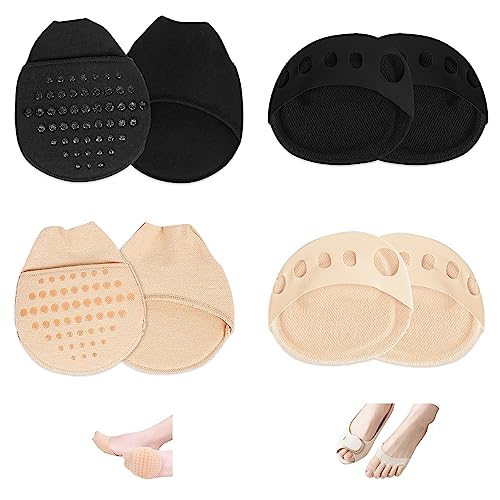 Image of 4 Pairs Metatarsal Pads Ball of Foot Cushions Honeycomb Fabric Forefoot Pads for Women High Heels Shoes Foot Pads Invisible Soft Toe Pads Reusable Sock Cushions Pads for Pain Relief Men
