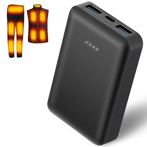 Batteria 5V 2A 10000mAh per Gilet Riscaldato, Giacca, Cappotto, Pantaloni e Biancheria Intima Termica – Power Bank di Ricambio per Abbigliamento Riscaldato