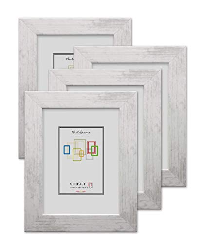 Chely Intermarket | 4F4D | Marco de Fotos 15x20cm (Gris Claro-2005) MOD-274 (Pack 4 unds) Estilo galería | Marco para Decoración de Casa | Fotografías de Boda | moldura con Relieve.(274-15x20*4-0,35) Cover