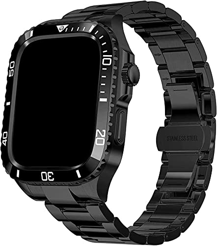 Bracelet Apple Watch 45mm 44mm homme kit de mod boîtier acier inoxydable 316L antichoc