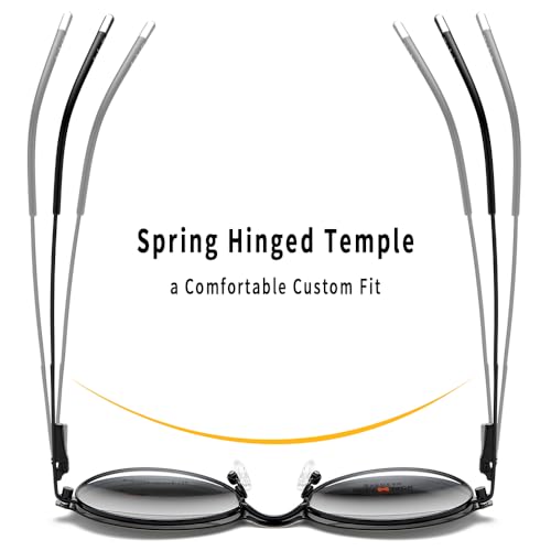 Image of grey jack 3PCS Clip On Glasses,Half-Rim Metal Round Shape with Magnetic Eyeglasses for Myopic Men Women 80020