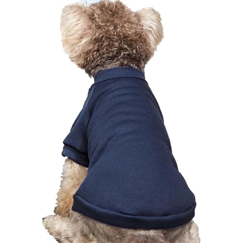 Image of Soft Puppy Sweater for Small Dogs Winter Knit Pullover, Navy M