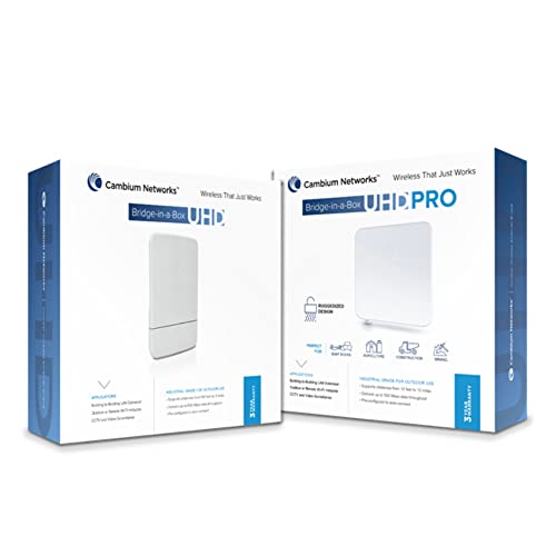 Image of Cambium Networks ePMP Bridge in a Box UHD 5 GHz - Extend Internet Connectivity Up to 3 Mile Range (5 Kilometers) - 600 Mbps Throughput - (FCC) (US only) - C058900B701A