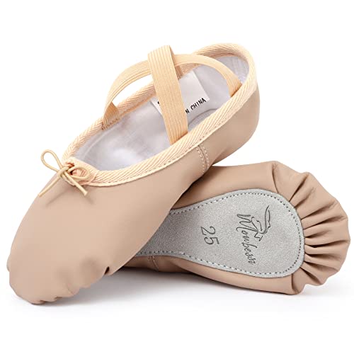 Monbessi Ballettschuhe Mädchen Leder mit Ganze Ledersohle...