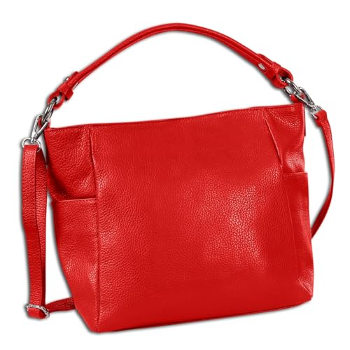 Sac à bandoulière en cuir pour femme rouge petit format ville