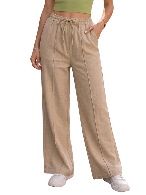 dtr fashion Women's Relaxed Wide Leg Trousers | High Waisted Korean Style Flared Pants | Trendy Loose Fit Bottoms-picture-38