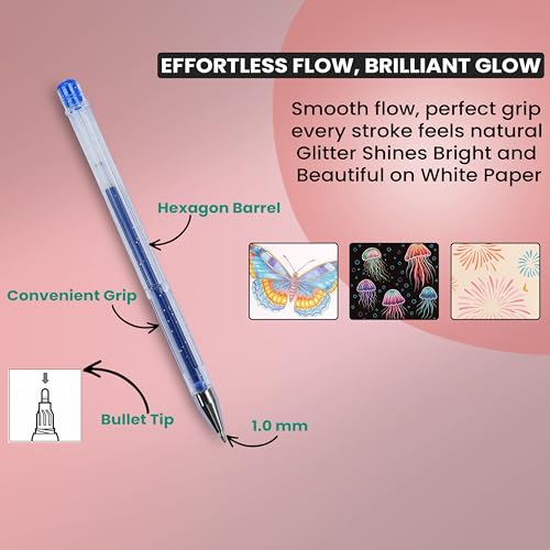 Set de 12 Bolígrafos Gel Glitter Multicolor miniatura 7